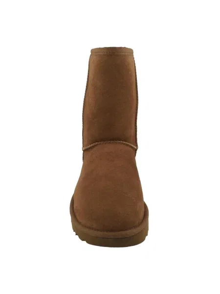 UGG De piele bocanci W Classic Short II cu adaos de lână bej