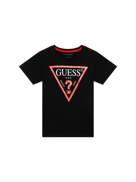 Guess T-Shirt Regular Fit μαύρο