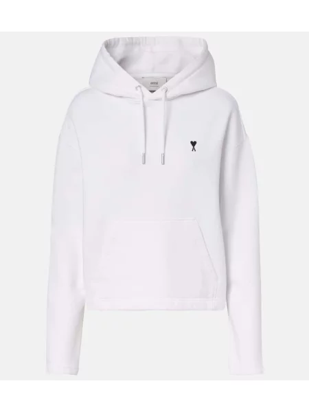 Hanorac Ami Paris din jerseu alb