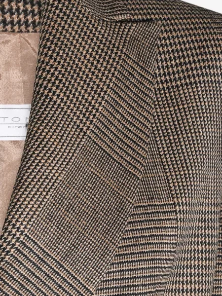 Μπλέιζερ Antonelli houndstooth διπλόκουμπα καφέ