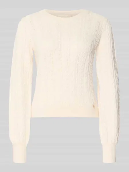 Sweter dzianinowy o kroju regular fit z warkoczowym wzorem Guess