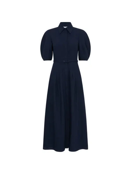 Sukienka koszulowa Gabriela Hearst plisowana niebieska