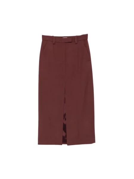 Spódnica midi Brunello Cucinelli wełniana czerwona