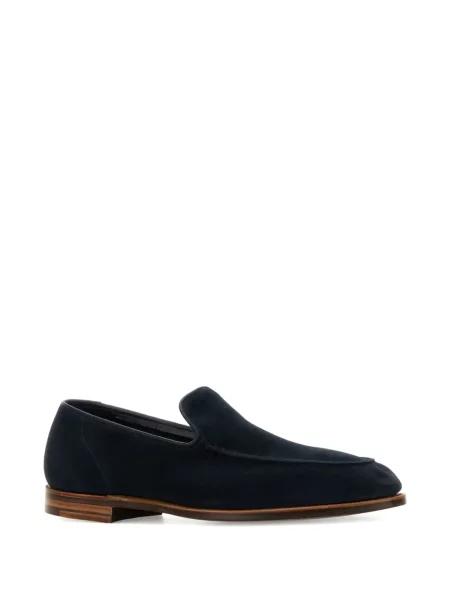 Велурени лоуфъри Crockett & Jones синьо
