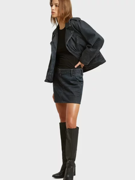 Мини джинсовая юбка G-star Raw синяя