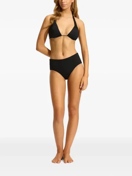 Top Seafolly cu gât halter negru