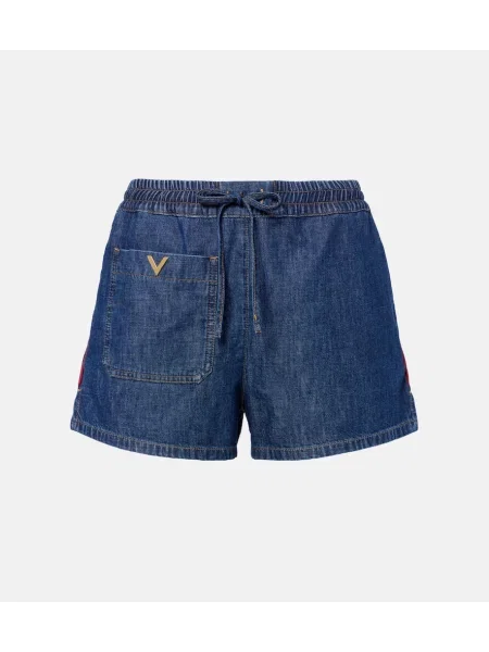 Pantaloni scurți din denim Valentino albastru