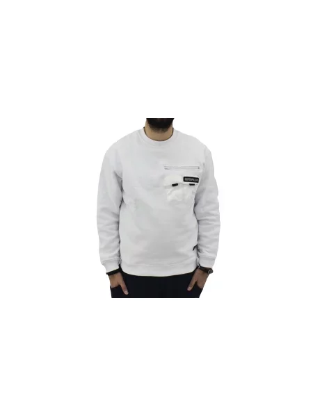 Caterpillar Multipocket Roundeck Hoodie Mężczyźni Bluzy i bluzy z kapturem Caterpillar Size: L biały