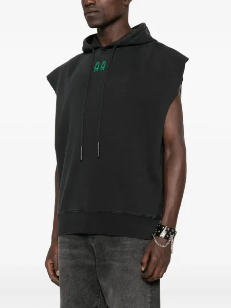 Vesta 44 Label Group bez rukávů s kapucí černá