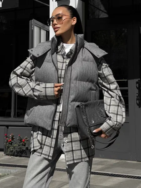 Жилет з утеплювачем Jadone Fashion Zhylet_Ark_siryy сірий