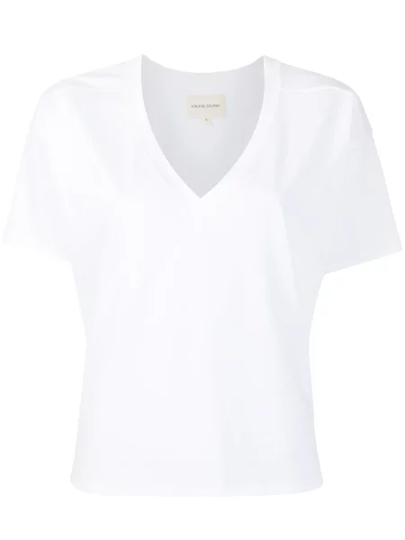 Tricou Loulou Studio cu decolteu în V alb