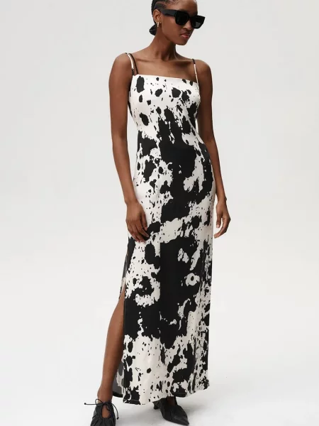 Undress Code sukienka multicolor maxi prosta czarna