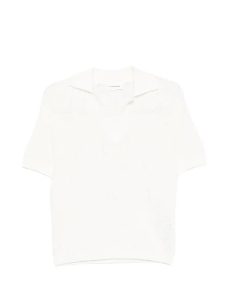 Tricou P.a.r.o.s.h. cu decolteu în V scurt alb