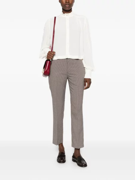 Lung bluză Twinset cu volane alb