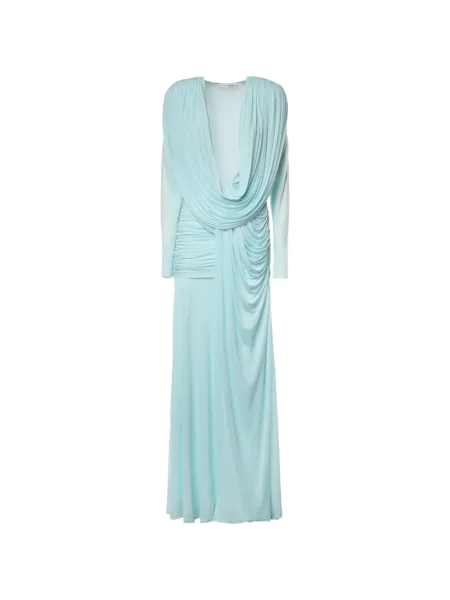 Lung rochie maxi Christopher Esber drapată albastru