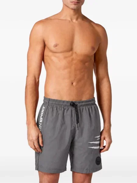 Slip de baie Plein Sport cu imagine gri