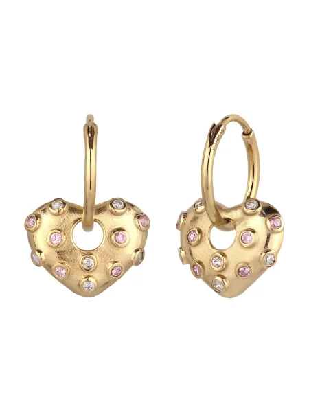 ELLI Cercei Rose Heart auriu roz