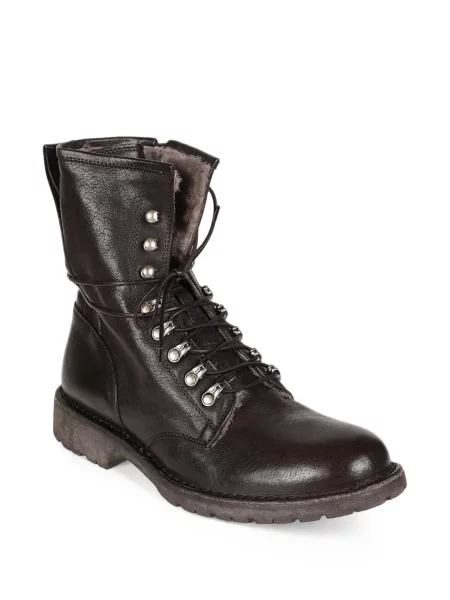 Botine Moma cu șireturi din piele maro
