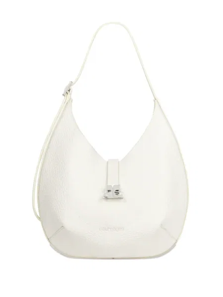 Mała torebka hobo Courreges skórzana biała