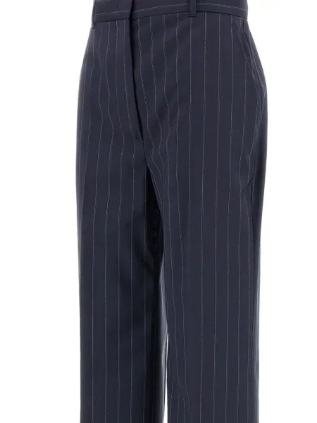 Pantaloni Max Mara cu dungi albastru