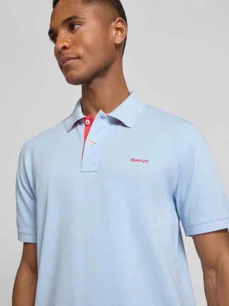 Koszulka polo o kroju regular fit z wyhaftowanym logo Gant granatowa