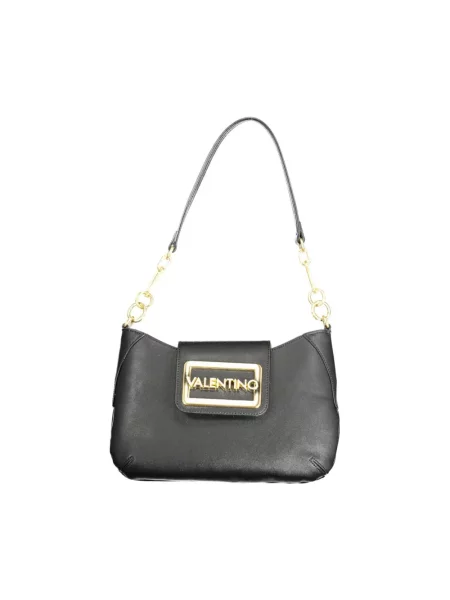 Lniana torebka Valentino By Mario Valentino czarna