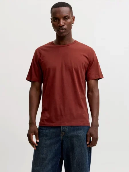JACK & JONES Tricou JJEOrganic ruginiu roșu