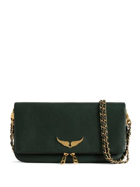 Geantă plic Zadig&voltaire din piele verde