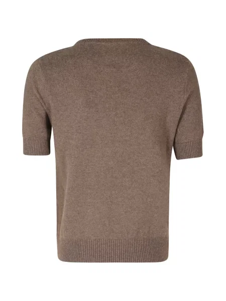 Scurt top Beyou tricotate cu model argyle maro
