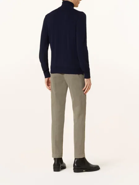 Gran Sasso Sweter Typu Troyer blau beżowy