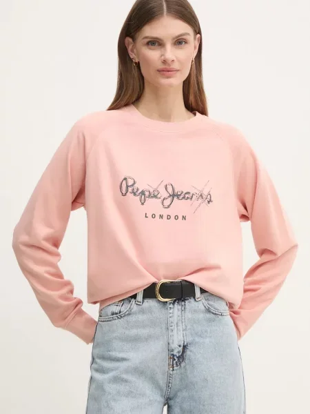 Суитчър Pepe Jeans с принт розово