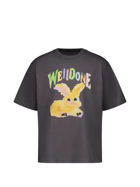 Tricou We11done cu decolteu rotund gri