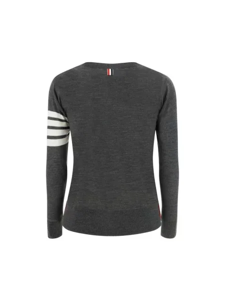 Sweter Thom Browne wełniany w paski z paskiem szary