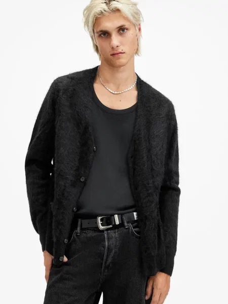 AllSaints cardigan din casmir ABEL negru