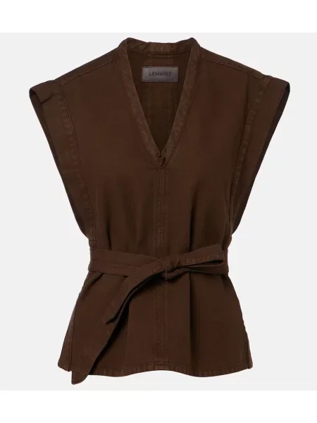 Top Lemaire din țesătură twill maro