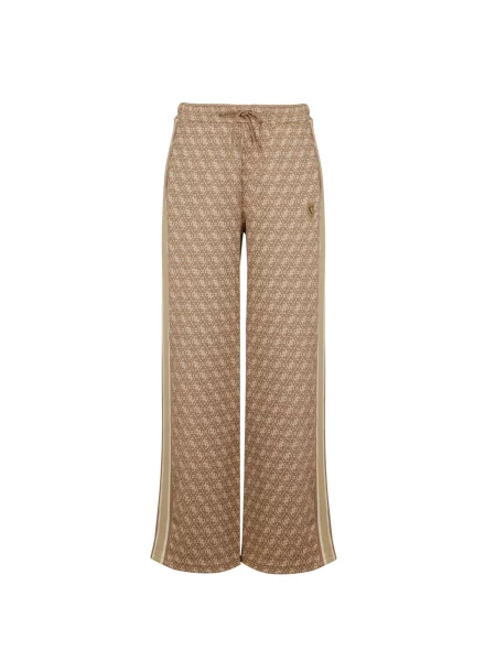 Lung pantaloni Guess din jacard bej