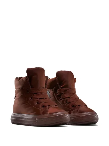 Top Converse s vezicama s čipkom smeđa