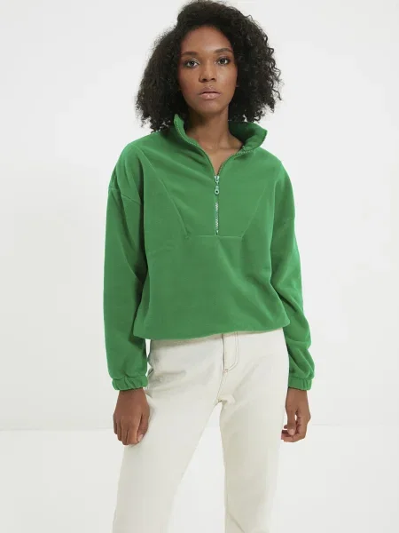 Tricou Trendyol din fleece verde