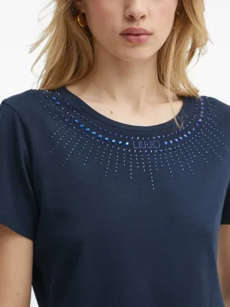 Tricou Liu Jo cu decolteu rotund albastru