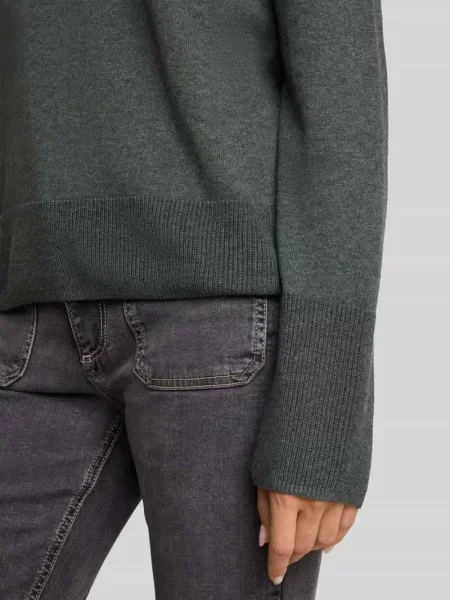 Sweter z kaszmiru z wykończeniami w prążki Tom Tailor