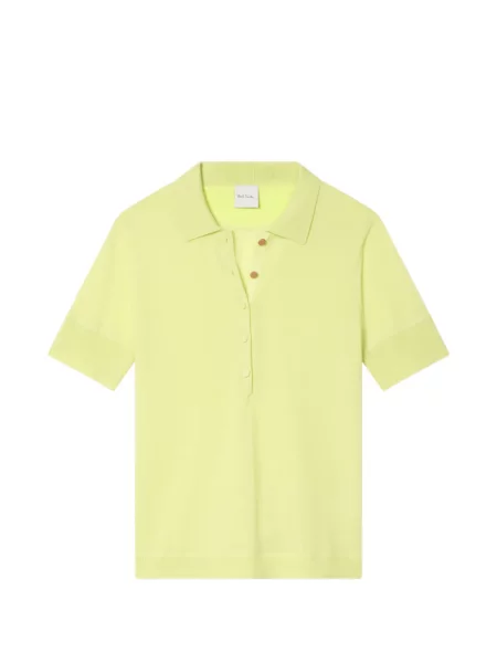 Tricou polo Paul Smith de lână galben