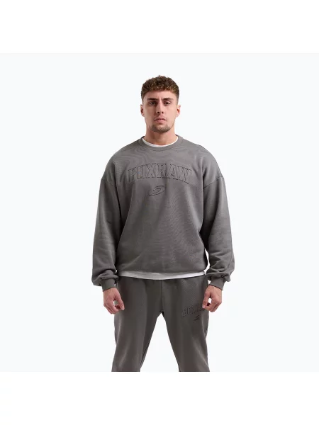 Hanorac Boxraw zdrențuiți streetstyle gri