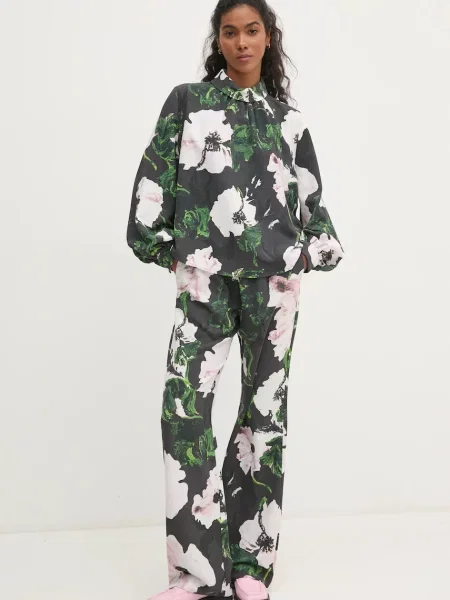 Штани Stine Goya широкі висока посадка сірий