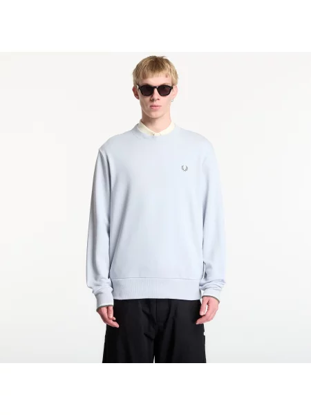 Mikina Fred Perry Crew Neck Sweatshirt Dusky Blue S modrá