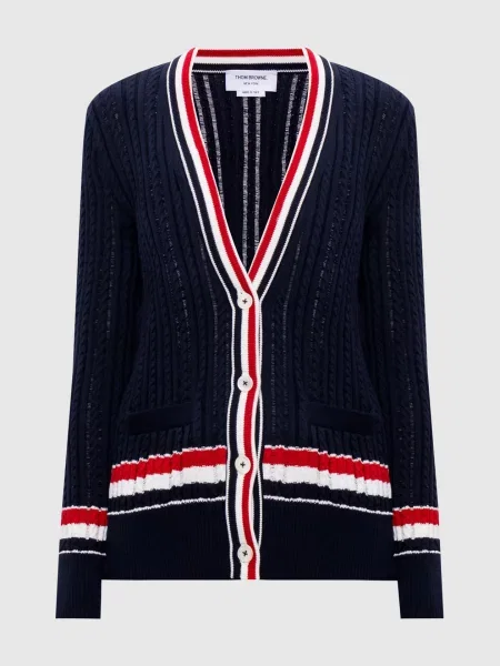 Кардиган Thom Browne с принтом синий