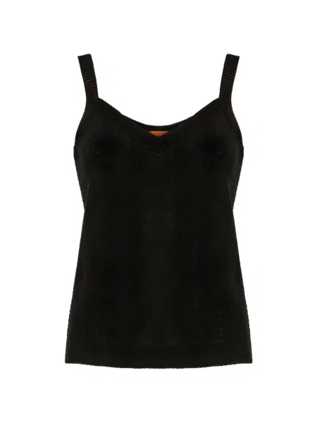 Top Missoni cu decolteu în V negru