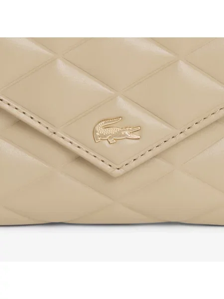 Lacoste Skórzany Portfel Crocodelle beżowy