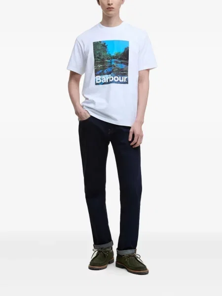 Tricou Barbour cu imagine alb