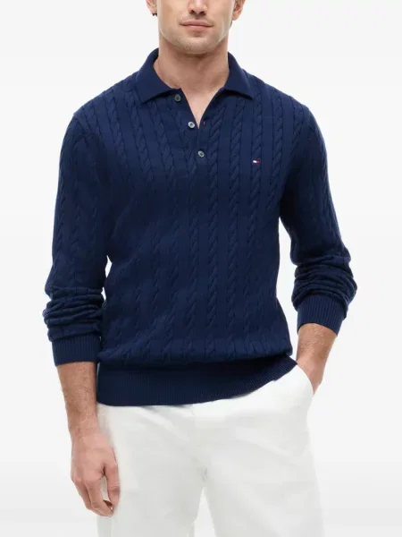 Gulerat tricou polo Tommy Hilfiger albastru