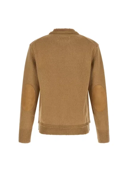 Sweter Maison Margiela z łatami beżowy